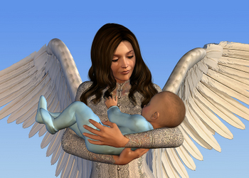 Picture of Guardian Angel with Baby